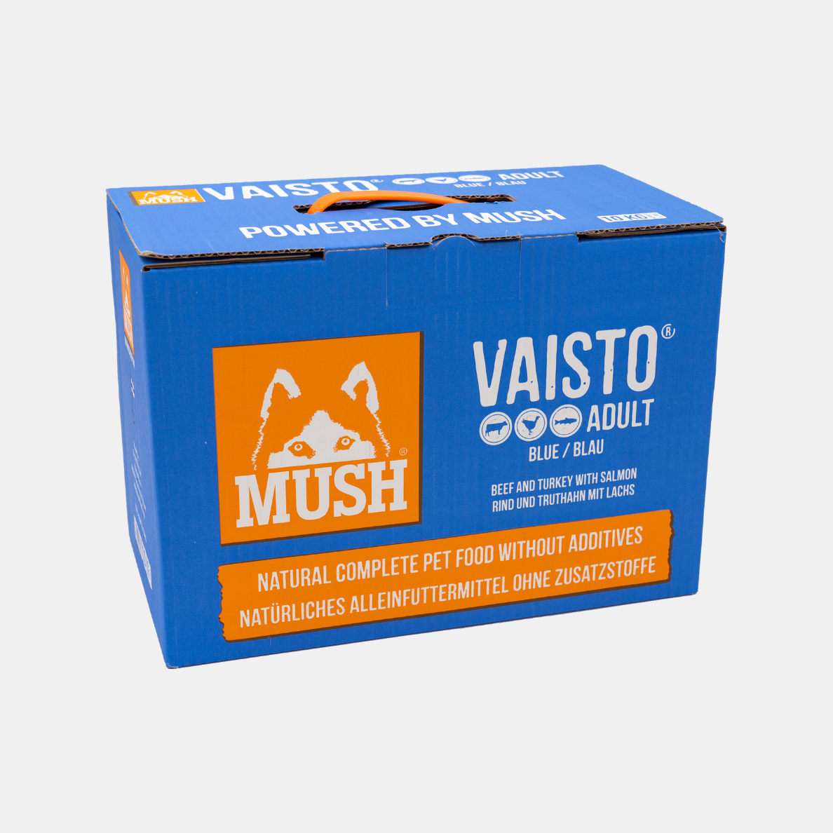 MUSH Vaisto® Bœuf-Dinde-Saumon ADULTE Bleu